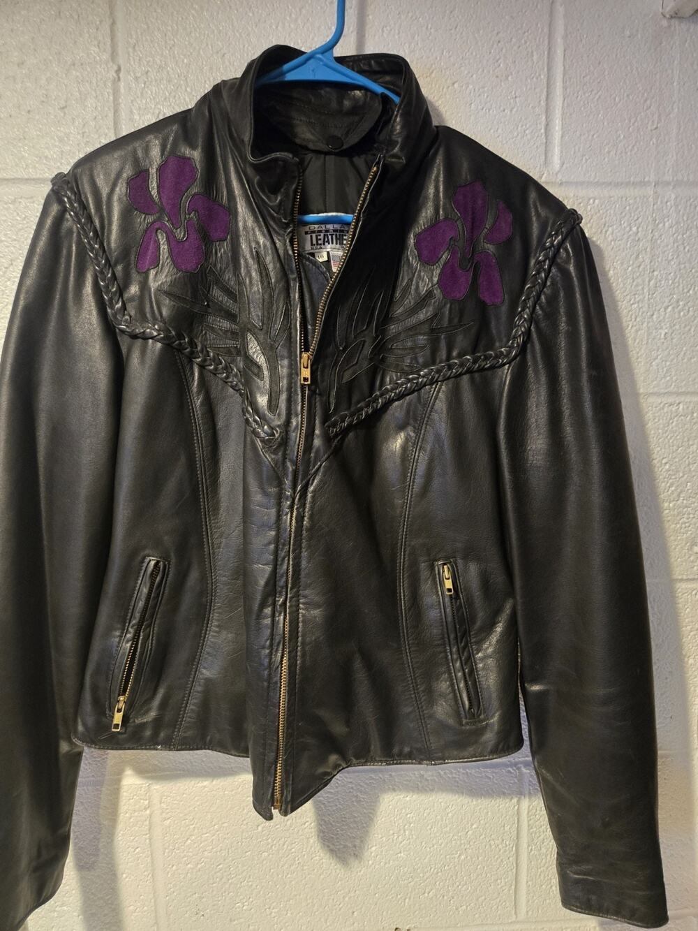 Dallas Leather Jacket Womens Size 16 Black Used Good Condition